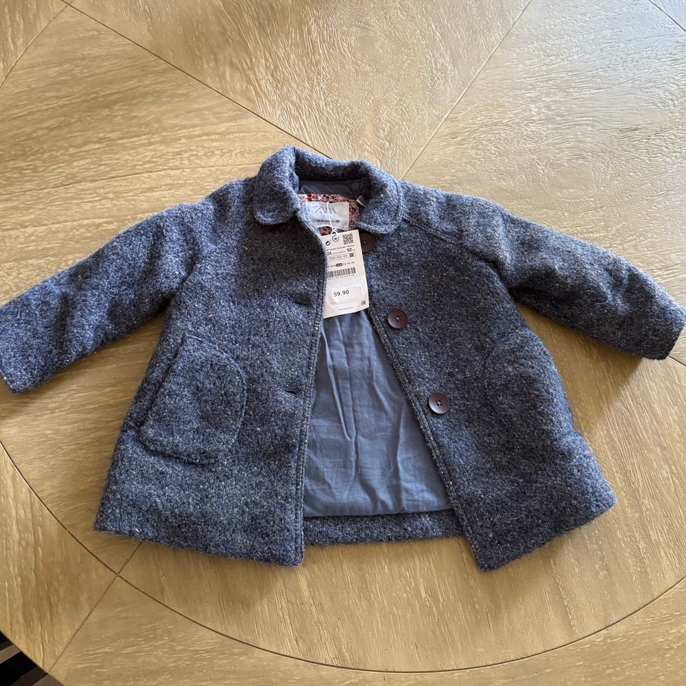 Zara Kids navy blue Wool Blazer